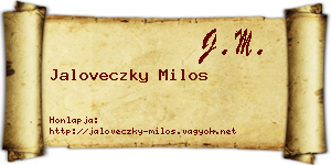 Jaloveczky Milos névjegykártya